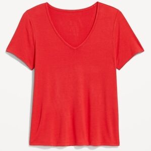 Old Navy Red Luxe V-neck Short Sleeve Tee